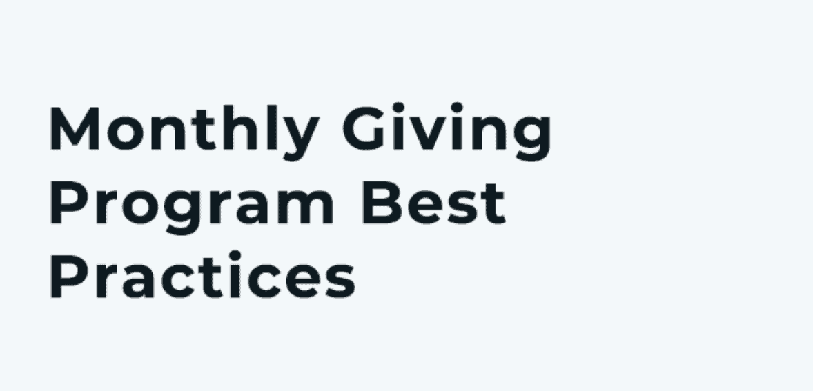 monthly giving program