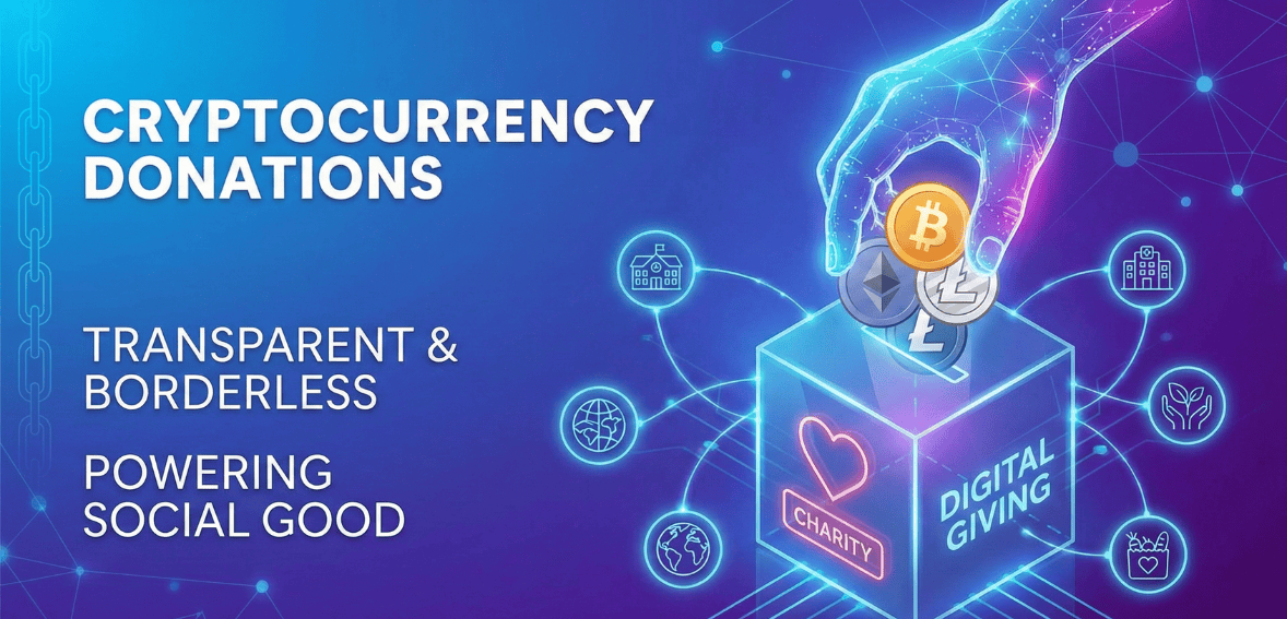 Crypto donations as a digital giving option, allowing nonprofits to accept cryptocurrency through modern online payment methods