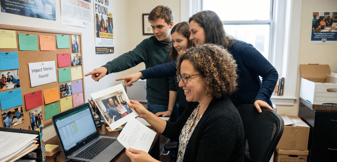 Identifying authentic impact stories within a nonprofit organization for storytelling marketing