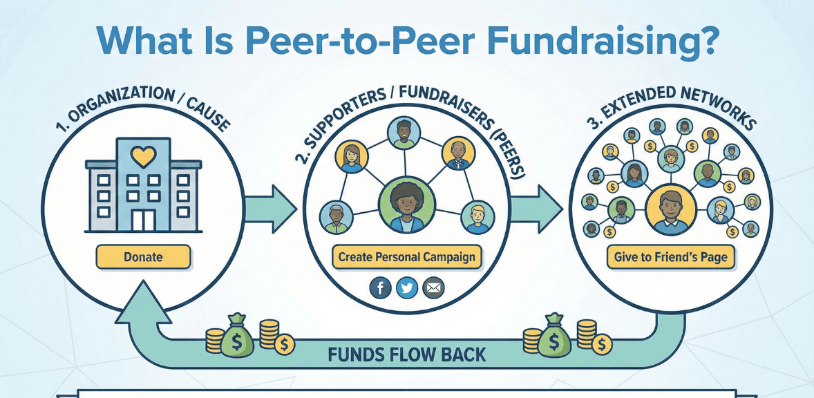What is peer-to-peer fundraising and how supporters raise money for nonprofits