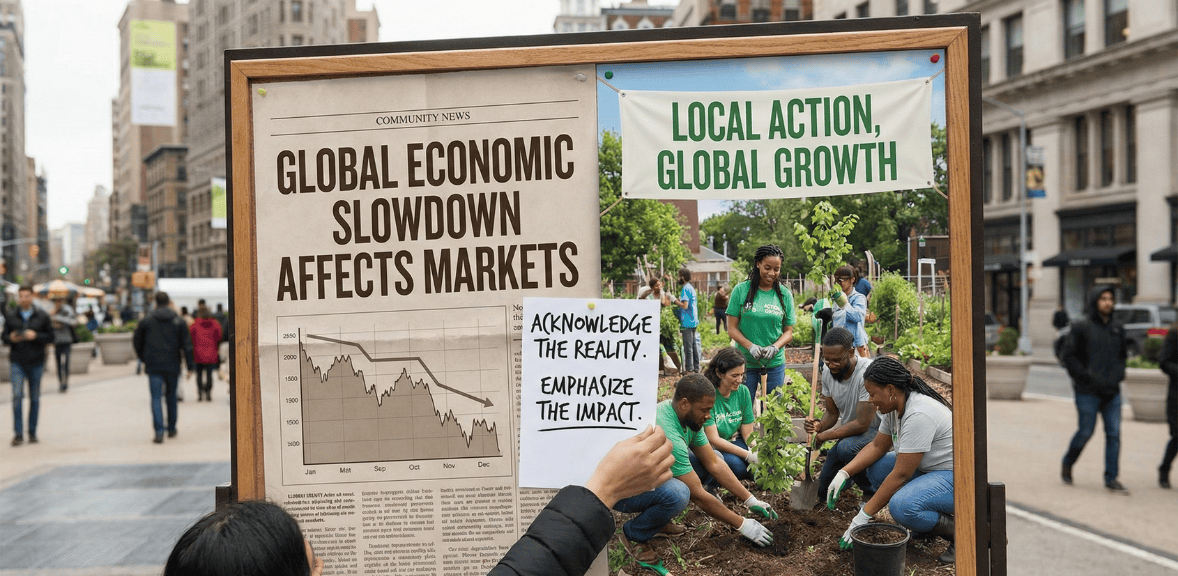 Fundraising in economic downturn with nonprofits communicating transparency and increased community impact