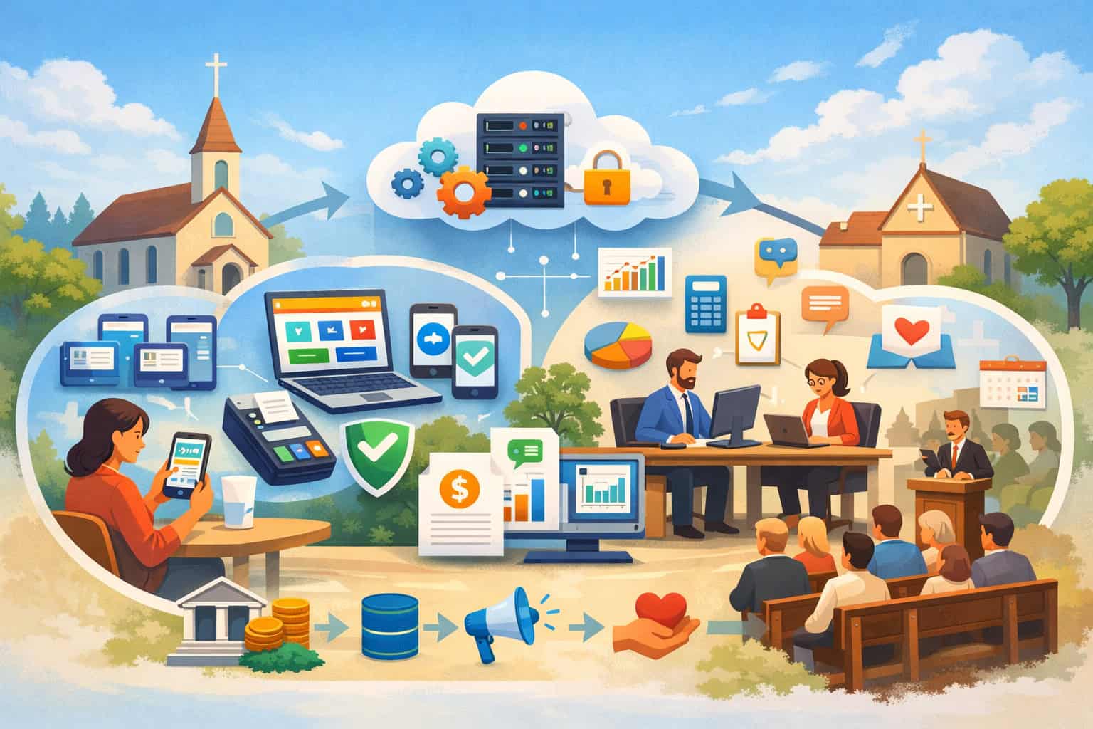 How church tithing software works end-to-end