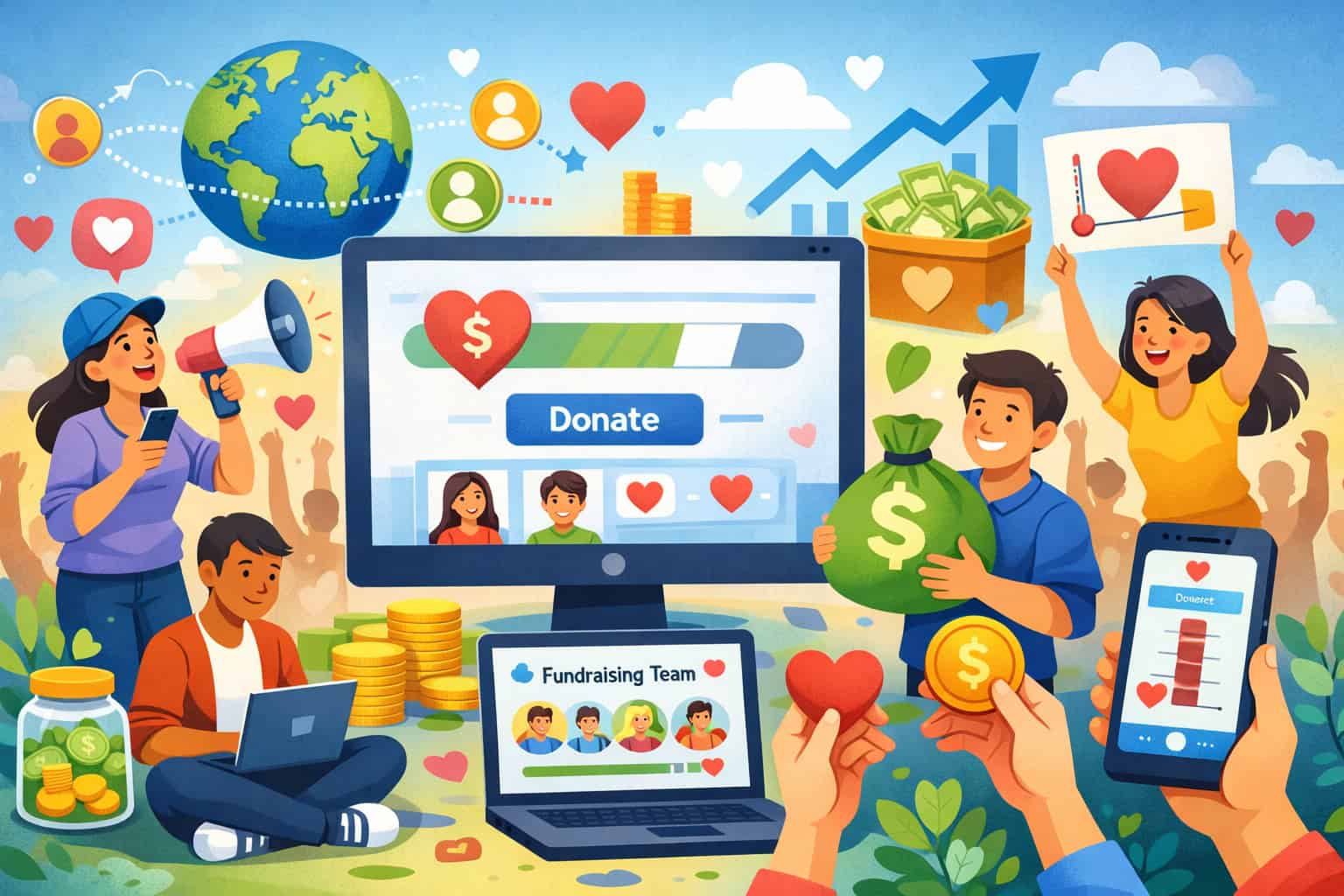 Peer-to-peer fundraising tools (supporters raise for you)