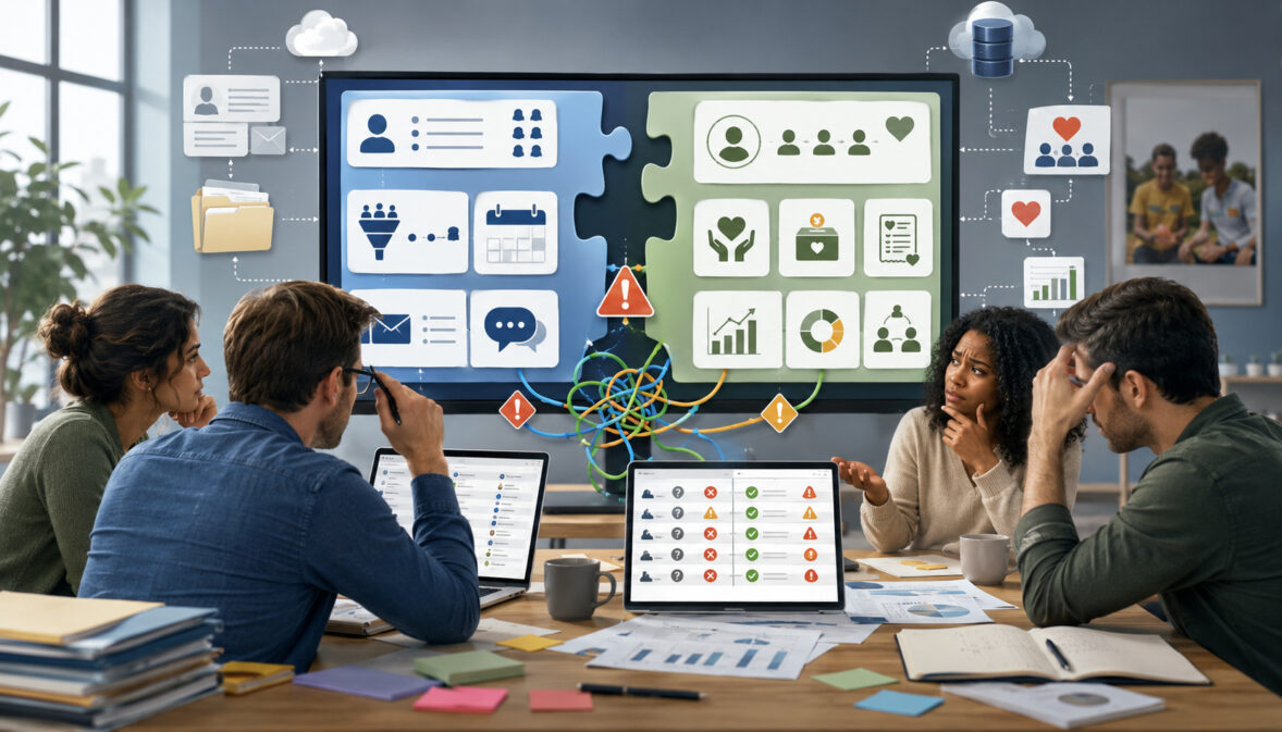 CRM and donor management software comparison mistakes illustration