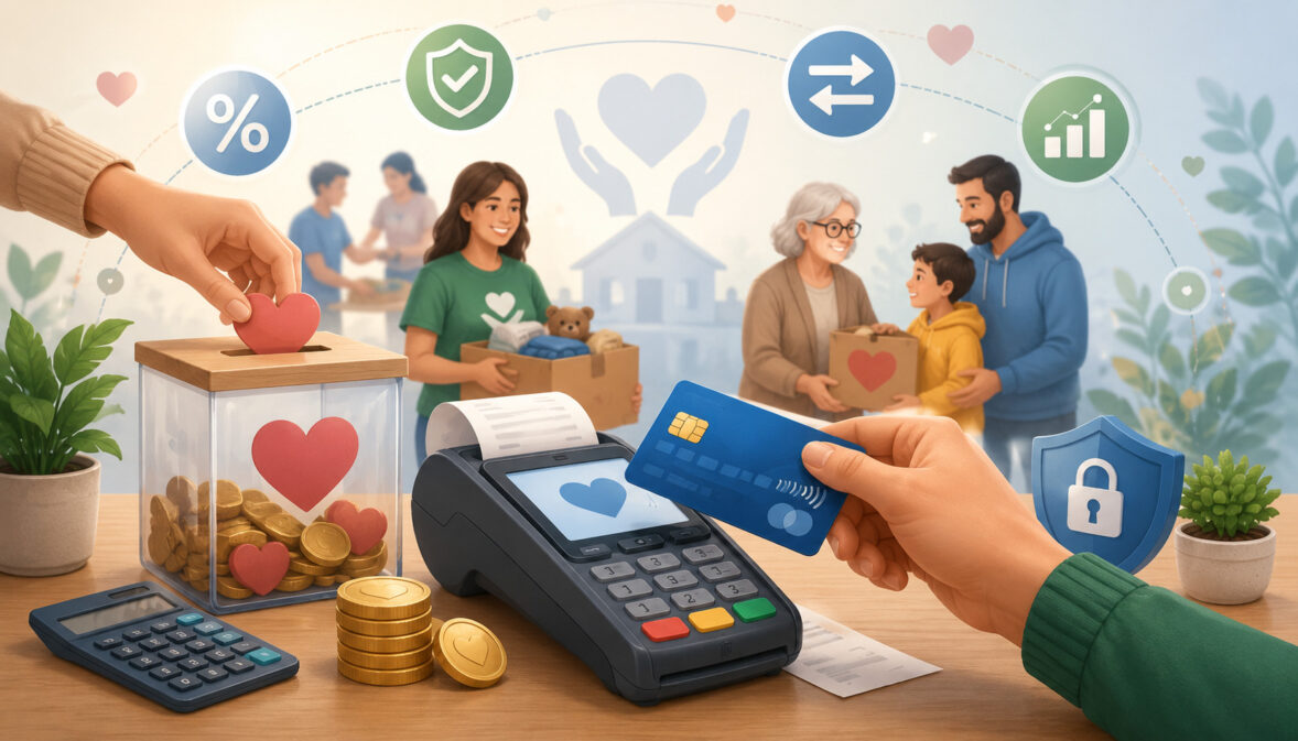 Nonprofit donor making a secure credit card donation